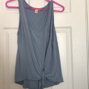 Blue tie tank top